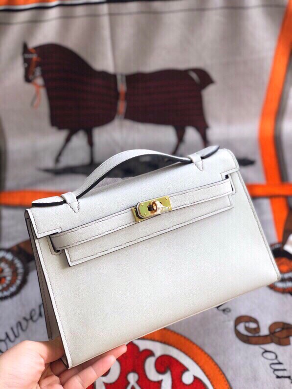 에르메스 미니 켈리백22 끄레 금장 스위프트